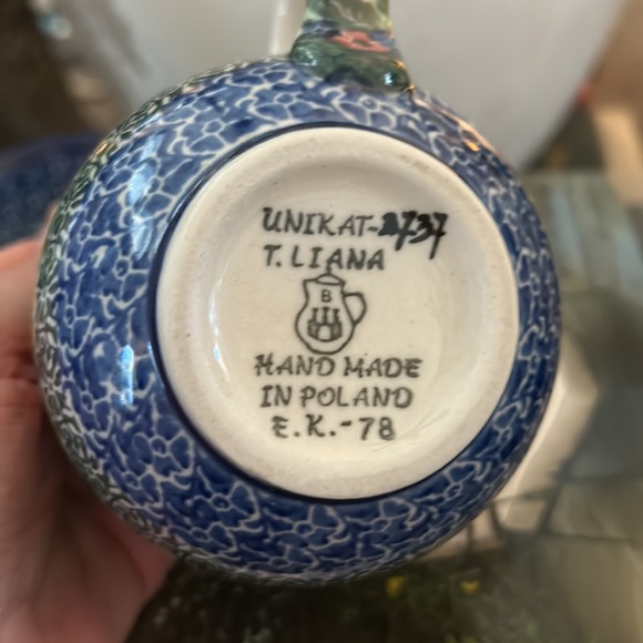 Hand made in Poland coffee cup and trinket dish - Picture 5 of 10